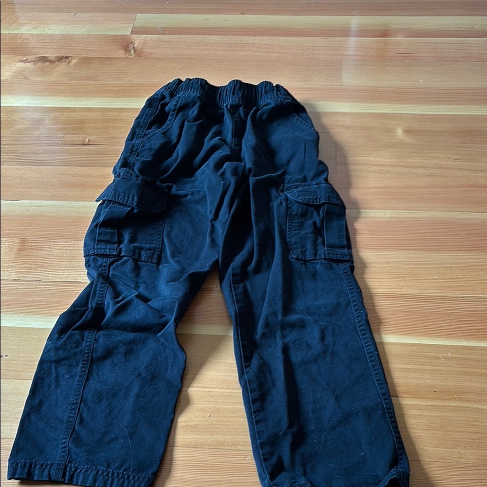 Kids Black Cargo Pants